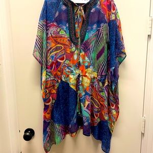 Neiman Marcus Embellished Short Kaftan ☀️